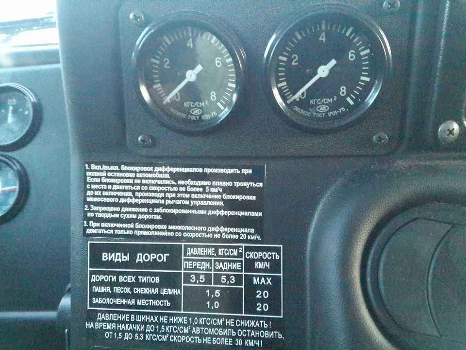 Система регулирования давления воздуха в шинах автомобиля урал