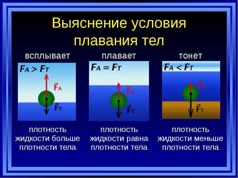 Чего зависит выталкивающая сила?