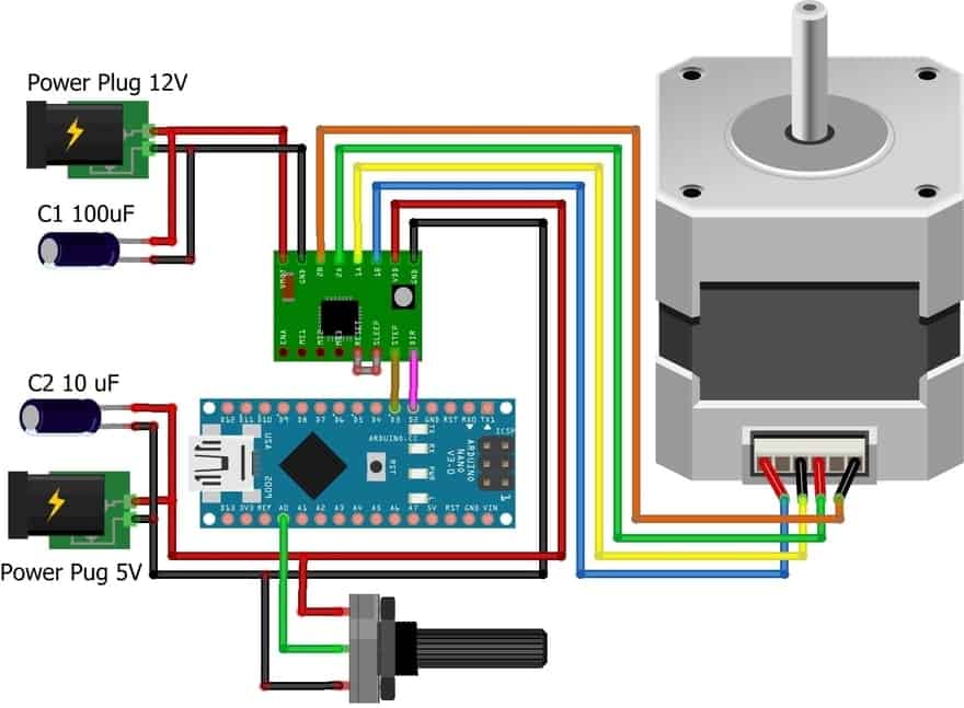 Шаговый двигатель и arduino: как управлять, схема подключения 28byj-48, видео