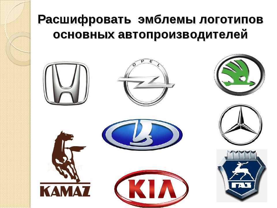 Автомобильные марки-логотипы