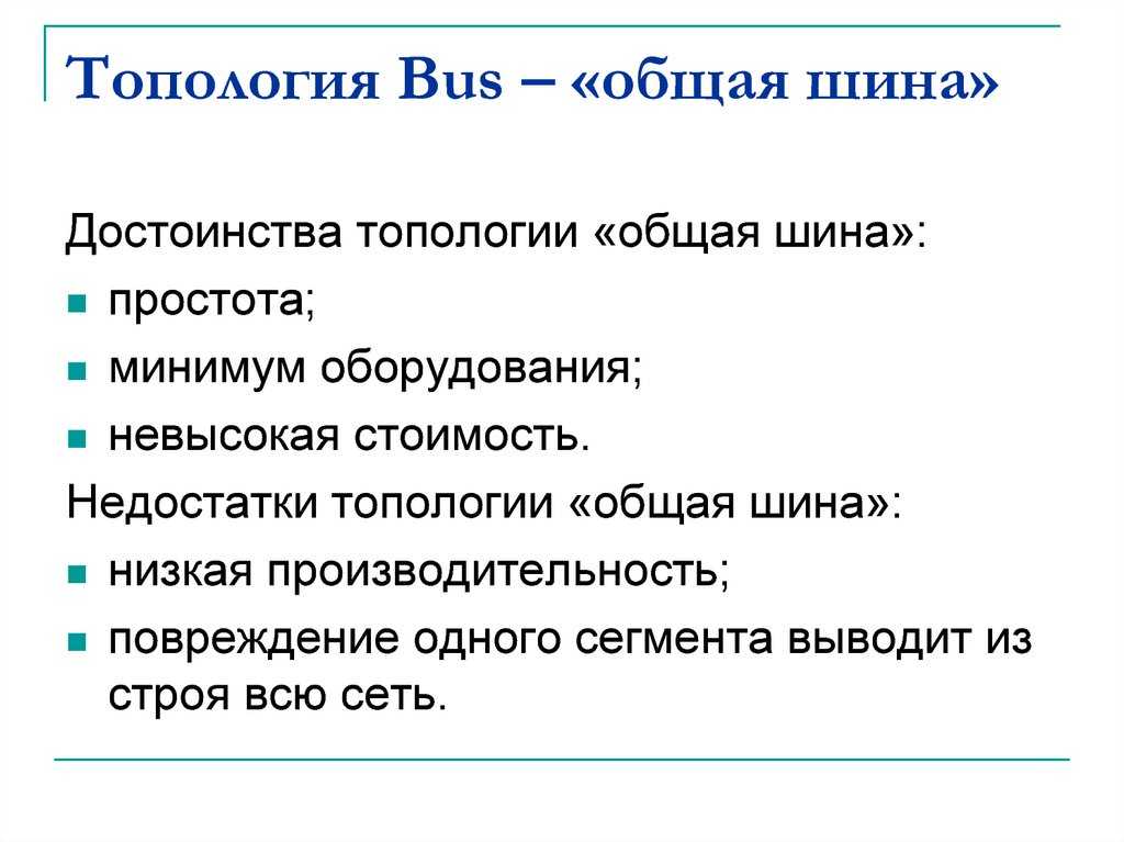 «шина» — топология локальной сети: описание