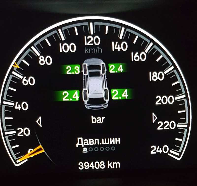 Давление в шинах, таблица значений